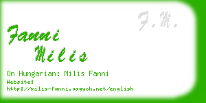 fanni milis business card